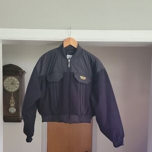 Adidas Black Varsity Bomber Jacket Sleek Durable